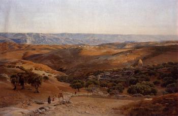 古斯塔夫 鮑恩芬德 Mountains of Moab Seen from Bethany 古斯塔夫 鮑恩芬德 Mountains of Moab Seen from Bethany